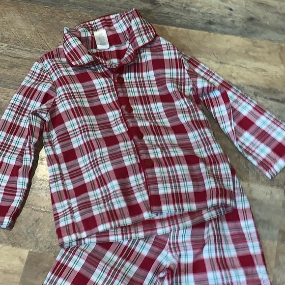 Gymboree Red plaid Lightweight brushed flannel pajama set size XS 3-4 - Picture 2 of 4